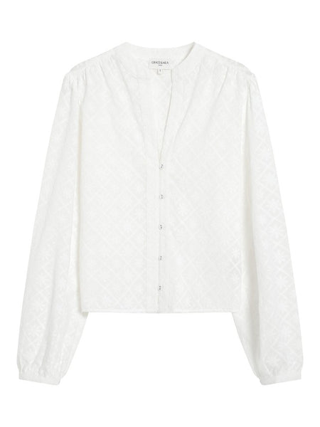 Ivory Embroidered Blouse By Grace & Mila