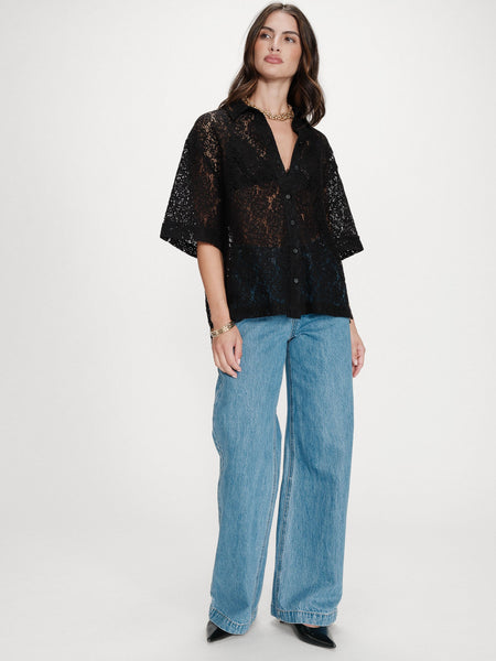 Black Delicate Lace Blouse By Grace & Mila