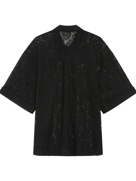 Black Delicate Lace Blouse By Grace & Mila