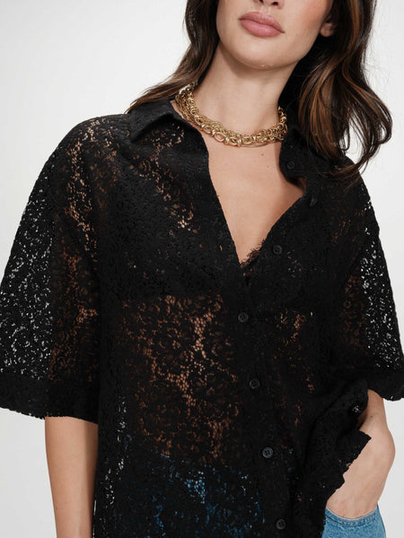 Black Delicate Lace Blouse By Grace & Mila