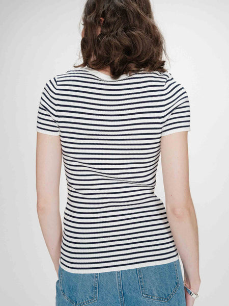 Ribbed Navy Stripe Tee By Grace & Mila