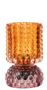 Orange/Pink Bobble Glass LED Lamp.