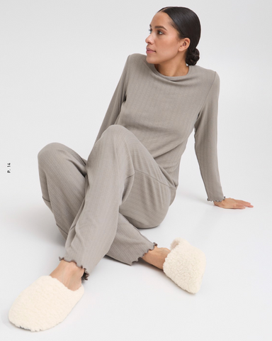 Cream Boucle Slider Slipper