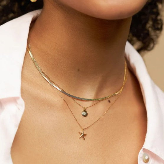 Fine Crystal Shell Collar Necklace by Orelia