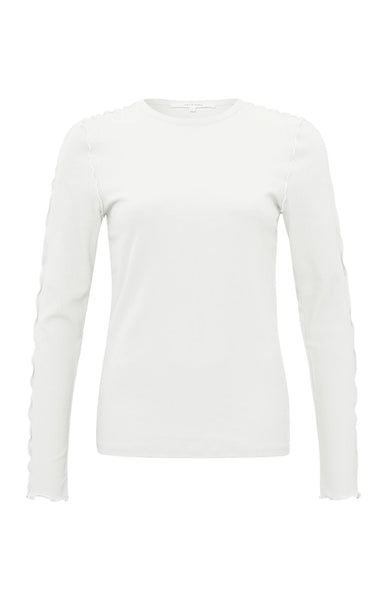 Pure White Frilled Top by YAYA