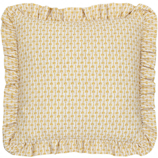 Ochre Panni Linen Block Textured Ruffle