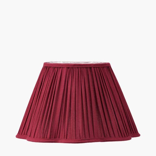 Malia 35cm Mulberry Red Pleated Scalloped Lamp Shade