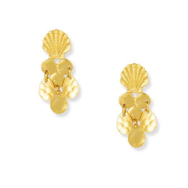 Gold Petite Mer Earrings by Ashiana