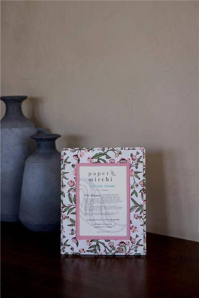 Blush Songbird Block Printed Picture Frame (5x7)