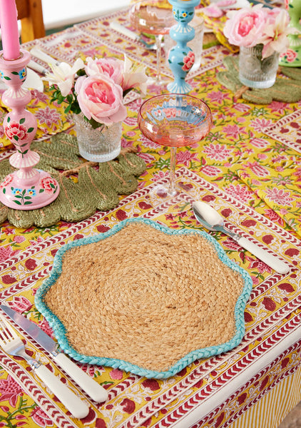 Pink Scallop Jute Placemat