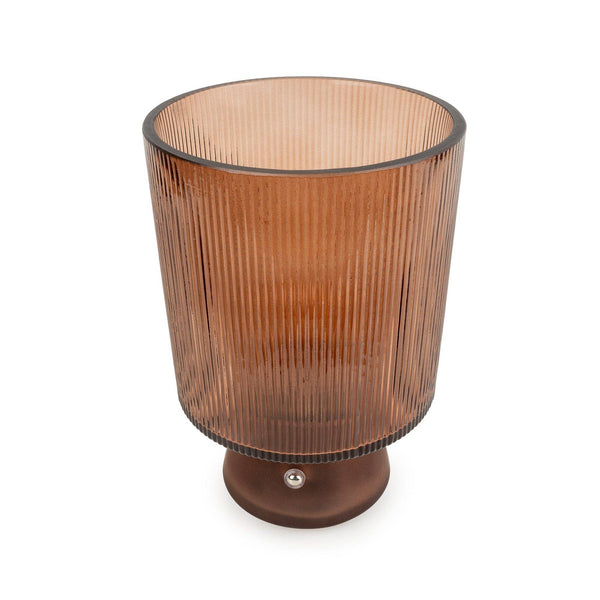 Amber Ridged LED Touch Lamp