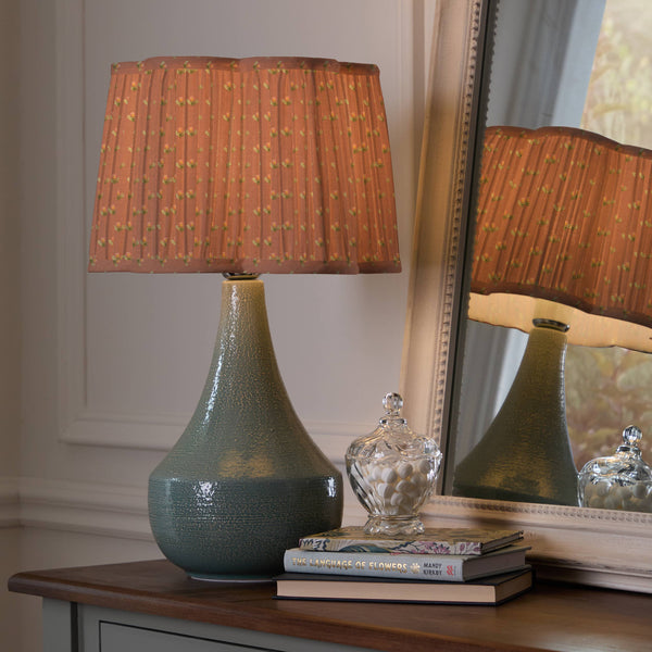 Raja Pleated Scalloped Lamp Shade Terracotta: Terracotta / 20 x 30 x 30cm