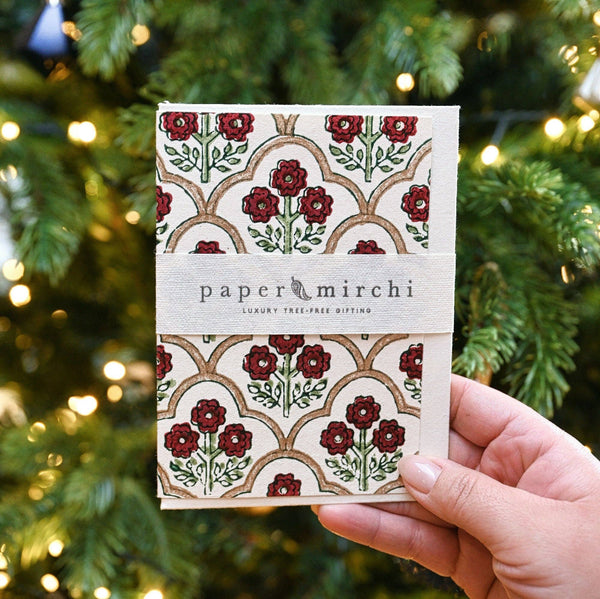 Block Printed-Trellis Cherry Card