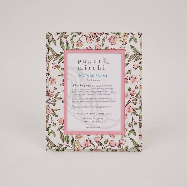 Blush Songbird Block Printed Picture Frame (5x7)