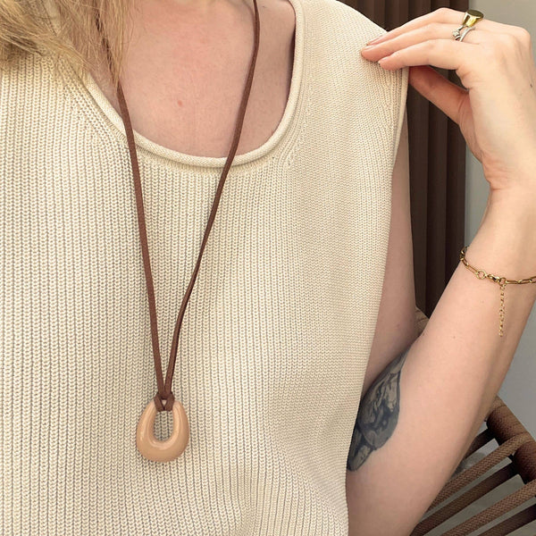 Sahara Necklace Light Brown Suede Cord