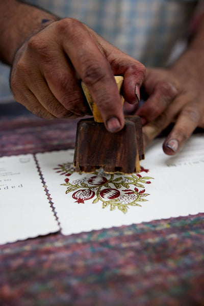 Block Printed-Anaar Scarlet Card