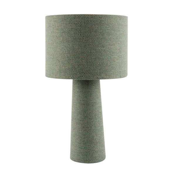 Forest and Olive Green Jacquard Linen Lamp with Fabric Shade and Base