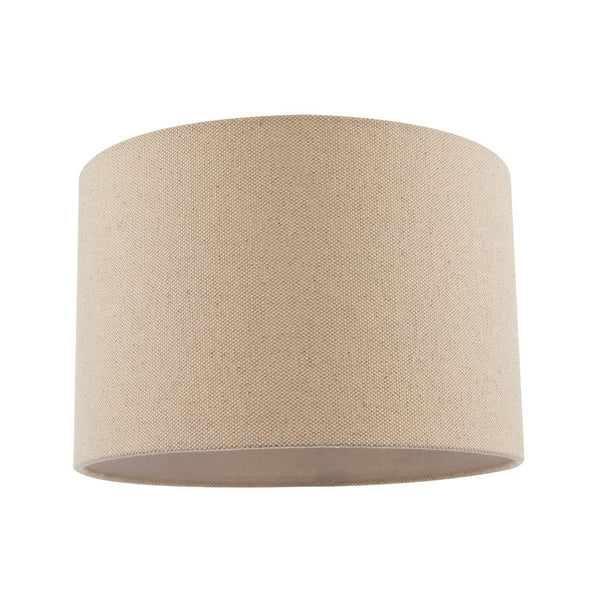 Light Taupe Oatmeal Linen Fabric Drum Lamp Shade with Cotton Lining
