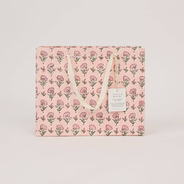 Pink Block Printed Gift Bags (Medium)