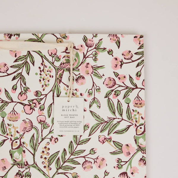 Pink Block Printed Gift Bags (Medium)