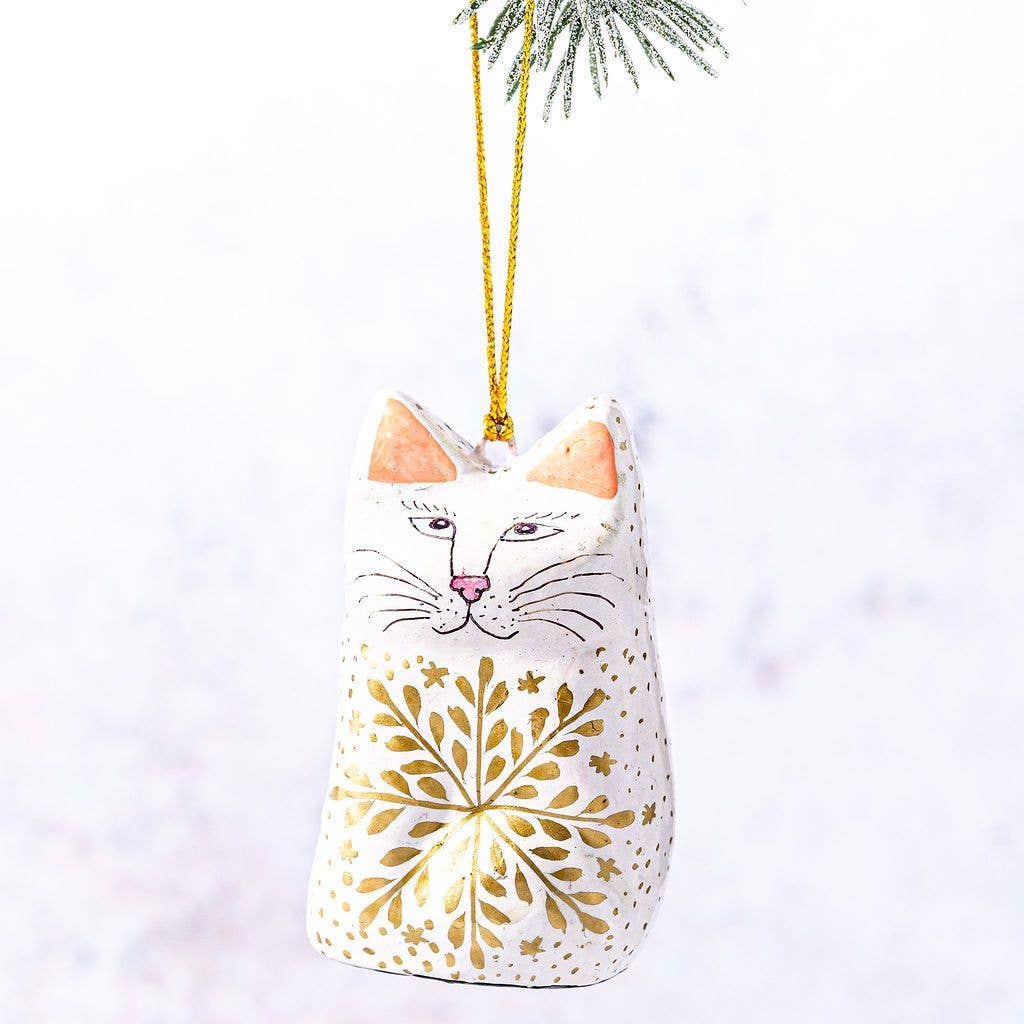 White Cat Christmas Tree Decoration