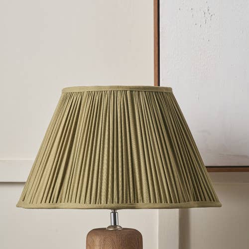 Malia 30cm Olive Green Pleated Scalloped Lamp Shade