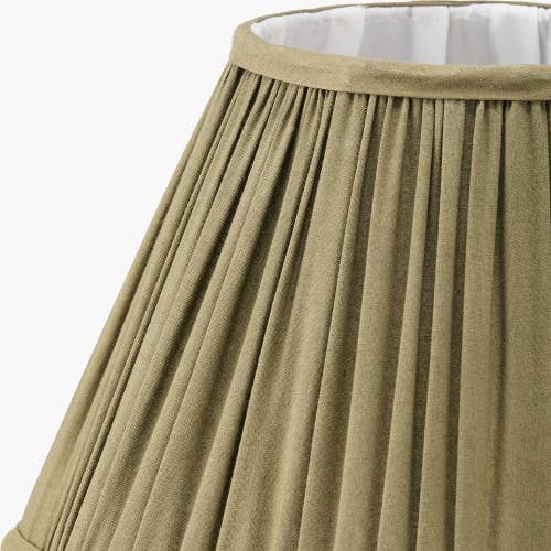 Malia 30cm Olive Green Pleated Scalloped Lamp Shade