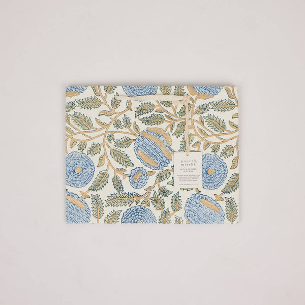Blue Block Printed Gift Bags (Medium)