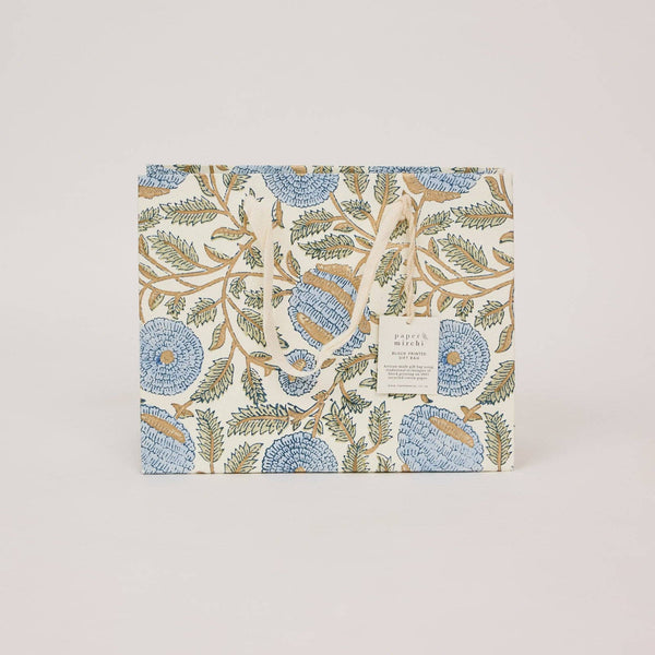 Blue Block Printed Gift Bags (Medium)