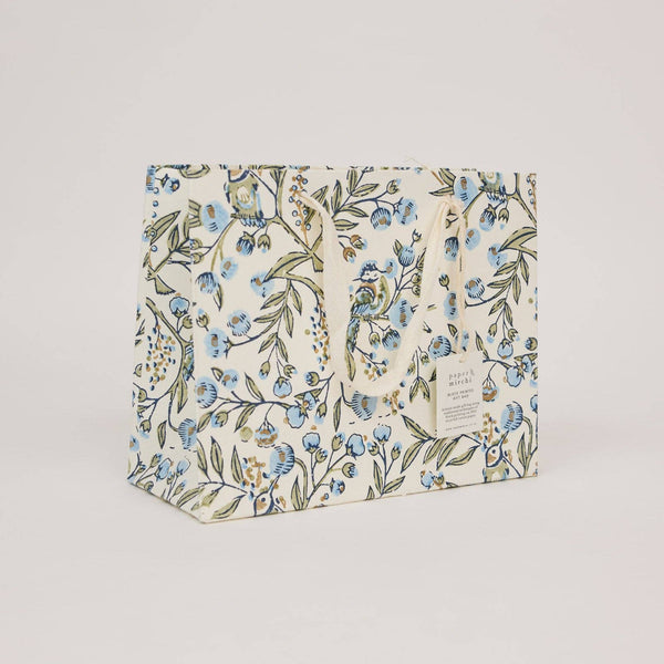 Blue Block Printed Gift Bags (Medium)