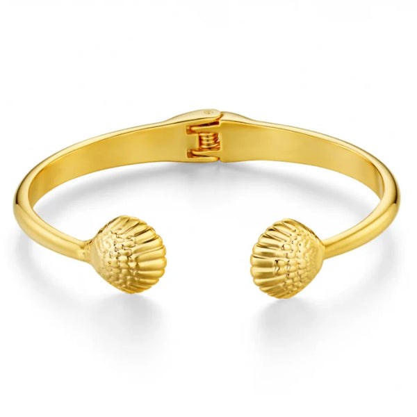 Shell Open Hinged Bangle by Orelia