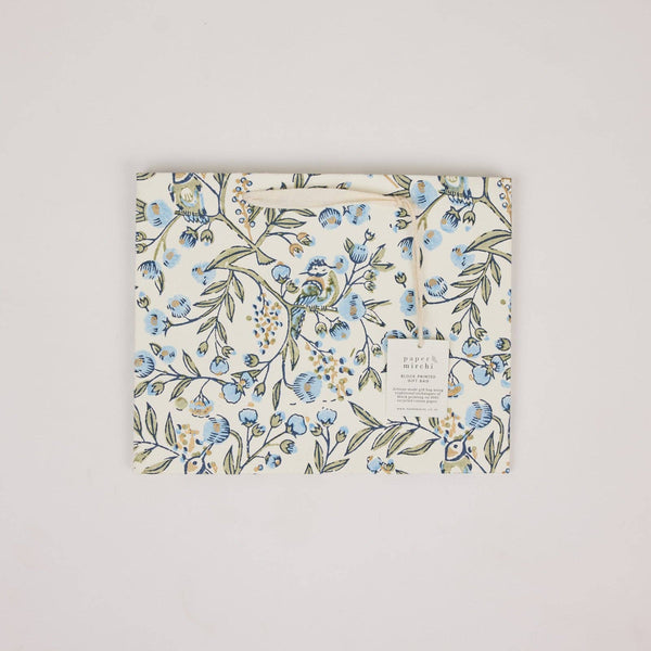 Blue Block Printed Gift Bags (Medium)