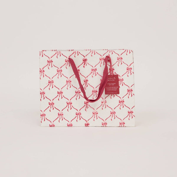 Medium- Red Block Print Paper Gift Bags