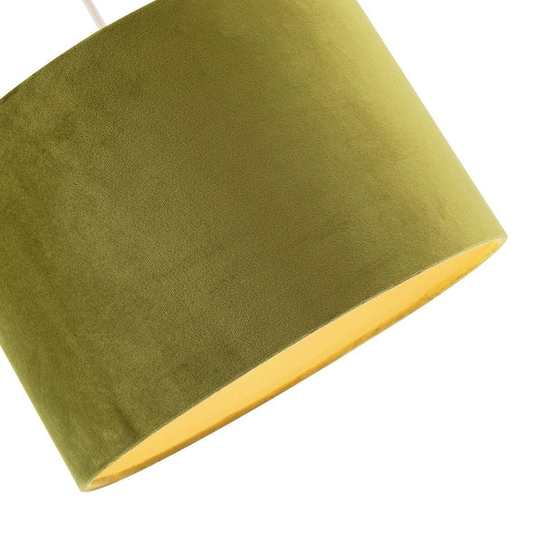 Olive Green Velvet Round Lamp Shade