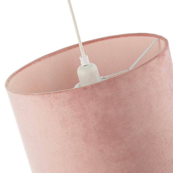 Soft Velvet Blush Pink Fabric Round Lamp Shade