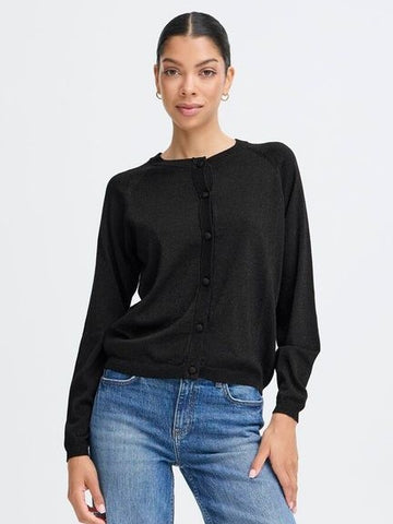 Black Lurex Knitted Cardigan by B Young