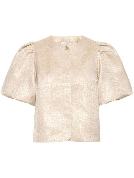 Gold Jaquard Puff Sleeve Jacket by B Young