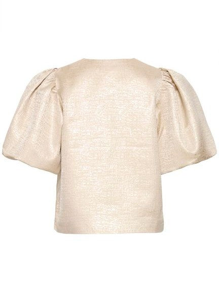 Gold Jaquard Puff Sleeve Jacket by B Young