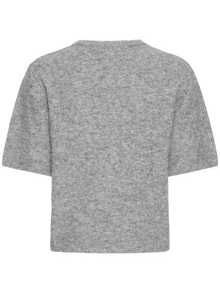 Grey Knit Rhinestone Trim Jumper by B Young