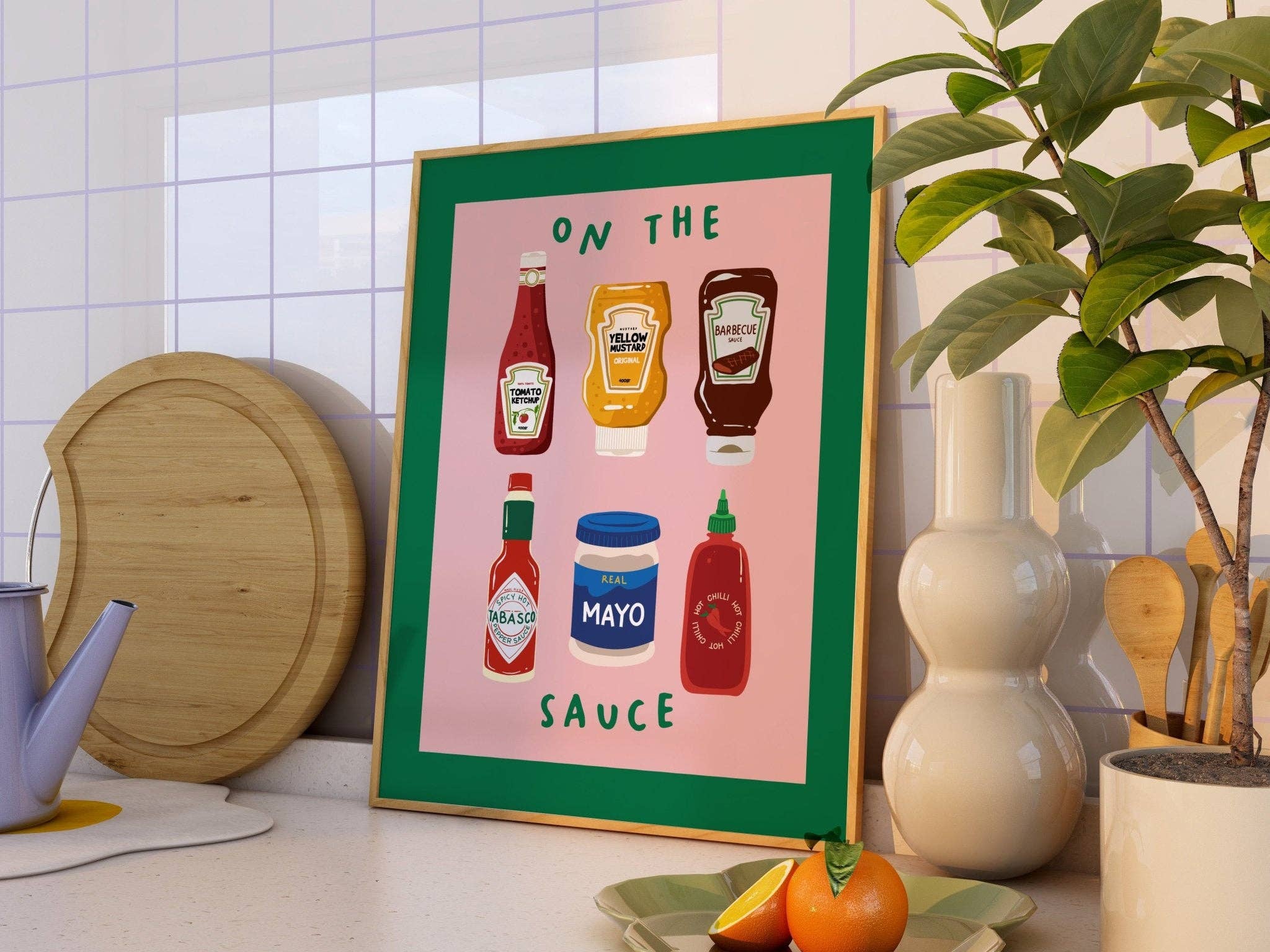 On The Sauce Kitchen Print A3