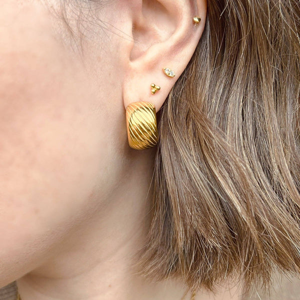 Everyday Ridged Hoops by Little Nell