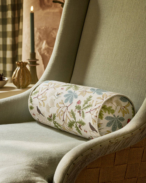 Orchard Birds Bolster Cushion by Sophie Allport