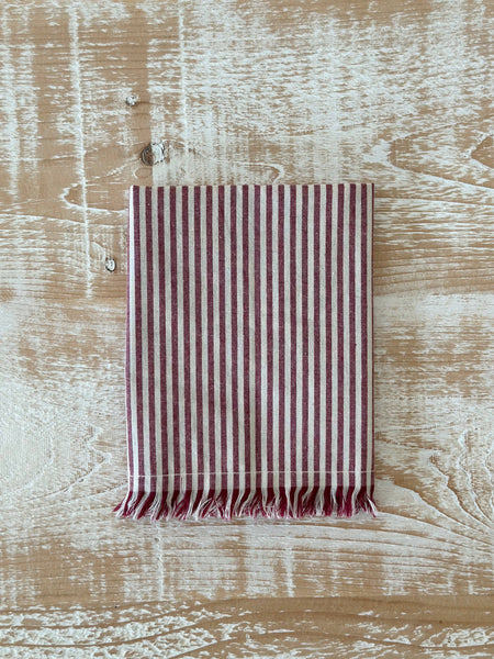 Red Ticking Stripe Napkins