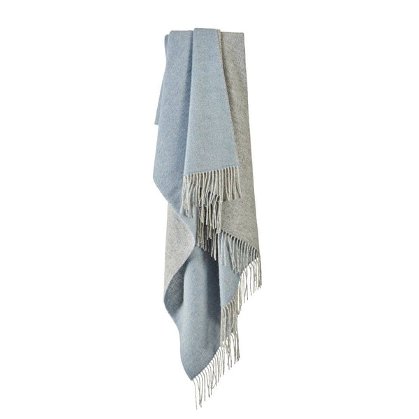 Blue Mist Dartmoor Reversible Pure New Wool Throw