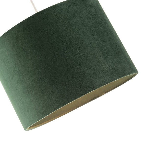 Soft Velvet Forest Green Fabric Round Lamp Shade for Table or Pendant
