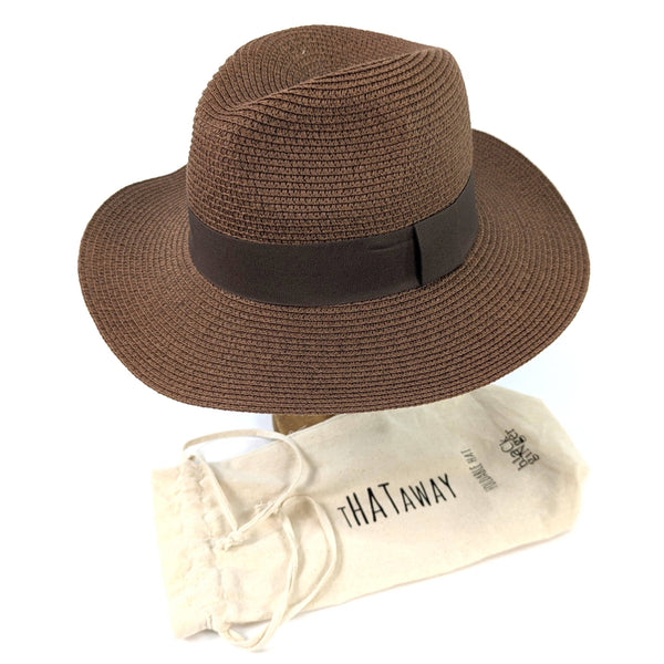 Chocolate Brown Panama Folding Hat