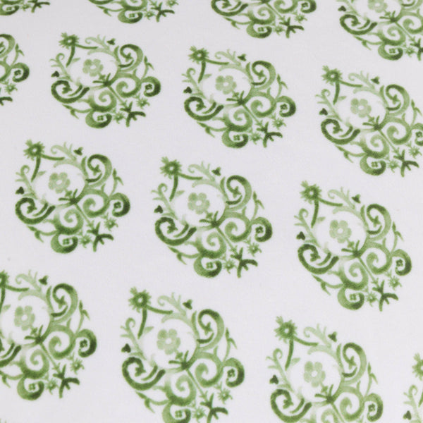 Green Krissa Block Printed Velvet Cushion