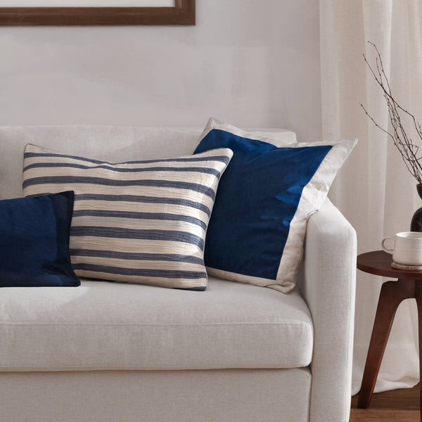 Indigo Merton Rectangular Velvet Cushion