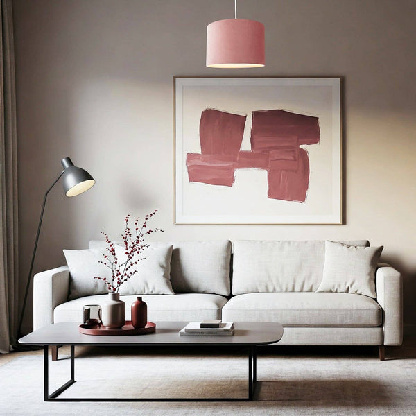 Soft Velvet Blush Pink Fabric Round Lamp Shade