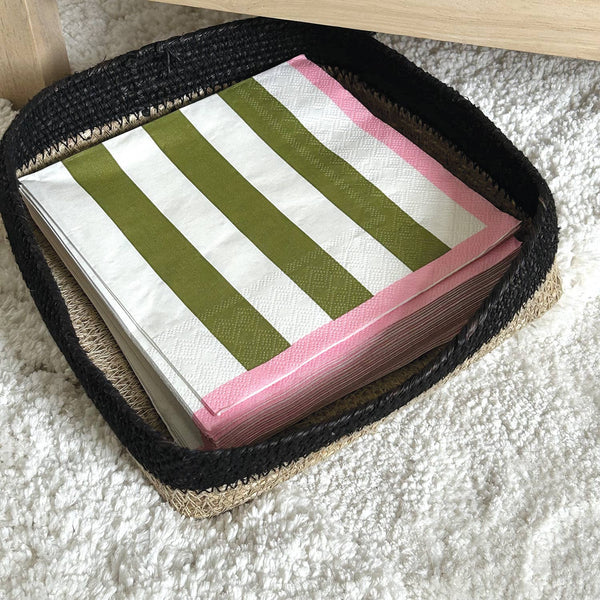 Khaki striped paper napkin x20